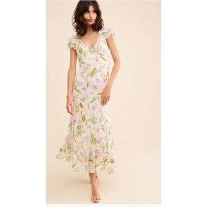 Wisteria Midi Dress Floral Print Maxi Dress
